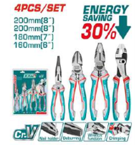 THT2K0458 Jgo x4pcs Alicate INDUSTRIALTOTAL