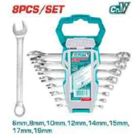 THT1022861 Jgo x 8pcs Llave Punta Corona 6-19mm TOTAL