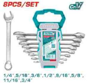 THT102286 Jgo x 8pcs Llave Punta Corona 1/4" - 3/4"TOTAL