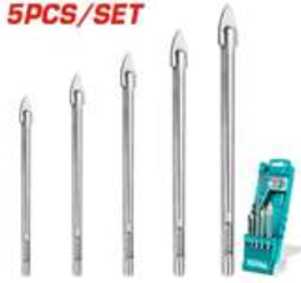 TACSD7256 Jgo x 5pcs Broca para vidrio TOTAL