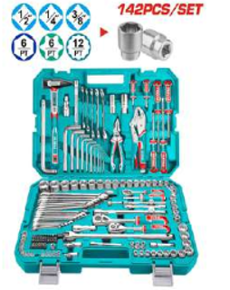 THKTHP21426 Set x 142pcs Herramientas Manuales, maleta TOTAL