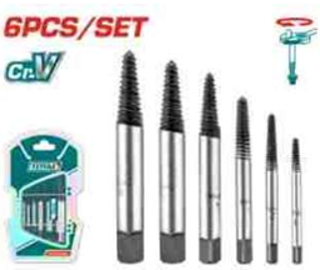 TACSE0061 Jgo x 6 pcs Broca extractor de perno INDUSTRIAL TOTAL