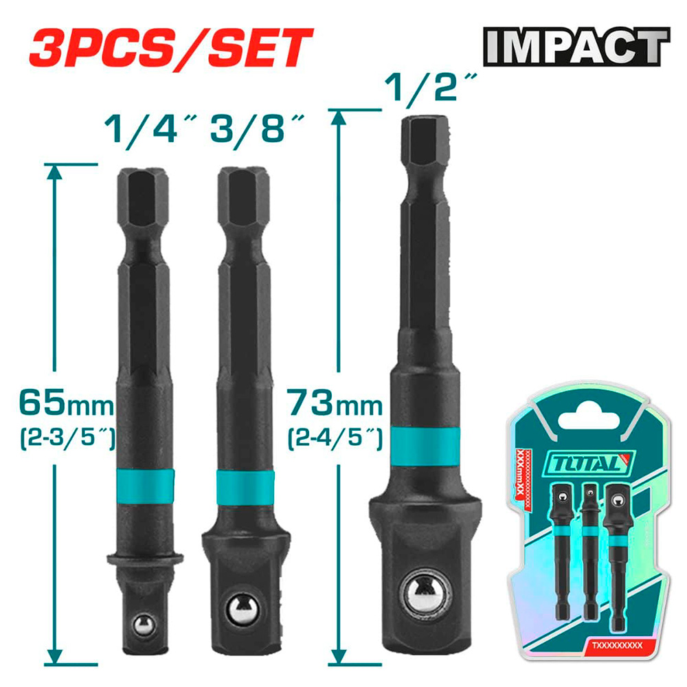 [TAC273651] TAC273651 Jgo x 3pcs Adaptador socket TOTAL