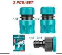 THWS030301 Jgo x 3pcs Conectores Rapido Para MangueraTOTAL