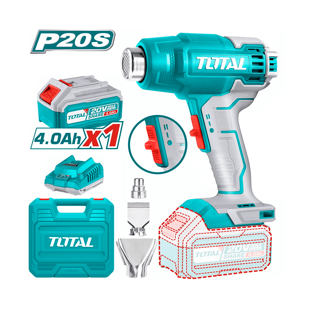 [TBLI20025] TBLI20025 Pistola de Calor 20V en MALETA TOTAL