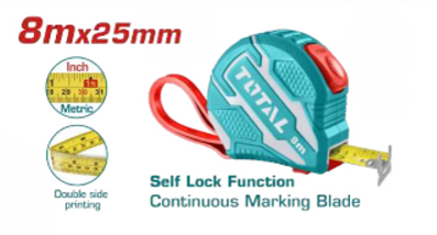 TMT126281 Wincha Flexo 8mx25mm SELF LOCKTOTAL
