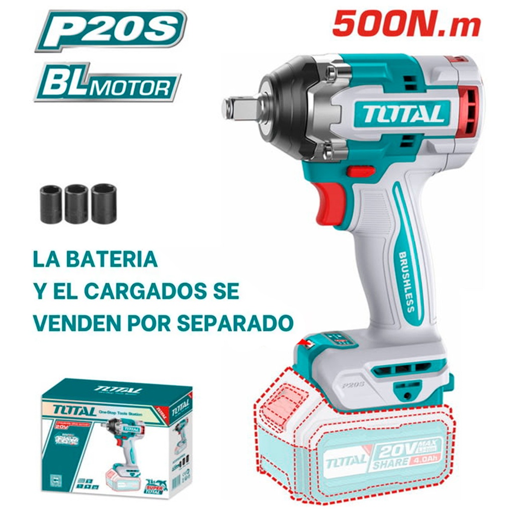 [TIWLI20501] TIWLI20501 Llave de Impacto 20V 500Nm EQUIPO SOLO total