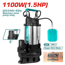 TWP7110016-5 BOMBA SUMERGIBLE A/RECIDUAL AC INOX 1100W (1.5HP) H:15 C:366L/MIN S TOTAL