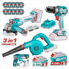 TOSLI241192 Mega Combo Atornillador + Amoladora +  Sopladora 20V