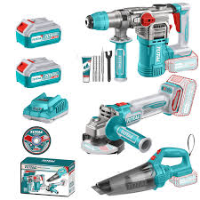 TOSLI240785  Mega Combo Rotomartillo + Amoladora +  Aspiradora 20V en MALETA TOTAL
