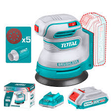 TROSLI20021 Lijadora orbital 5" 20v con 1 Batería 2Amp y  cargado TOTAL