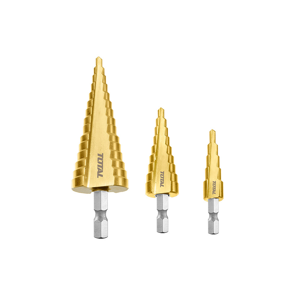 [TAC80402] TAC80402 Jgo x 3 pcs Broca escalonada CON ENTRADA  HEXAGONAL TOTAL