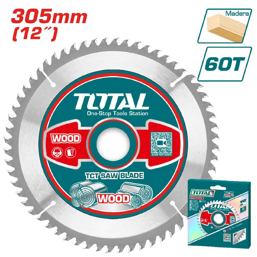 TAC231923 Disco madera 12" X 60t TOTAL