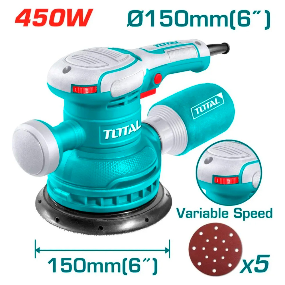 TF2061506  Lijadora orbital 6" 450W TOTAL