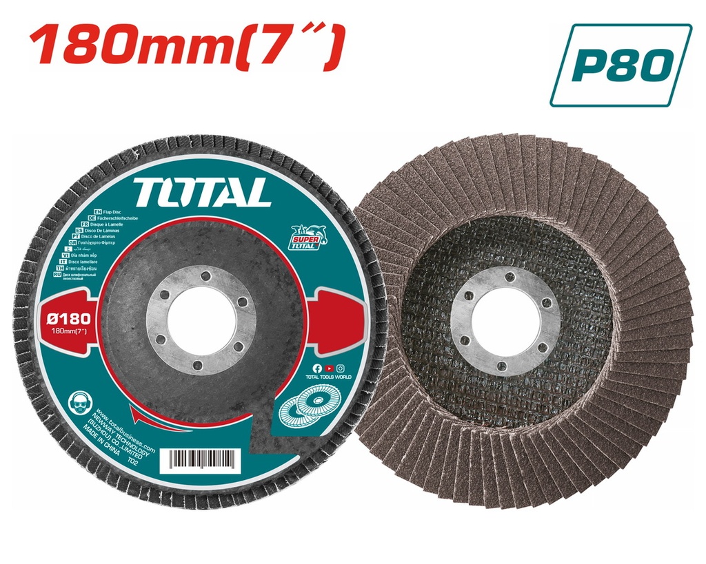 TAC631803  Disco flap 7" P80 TOTAL