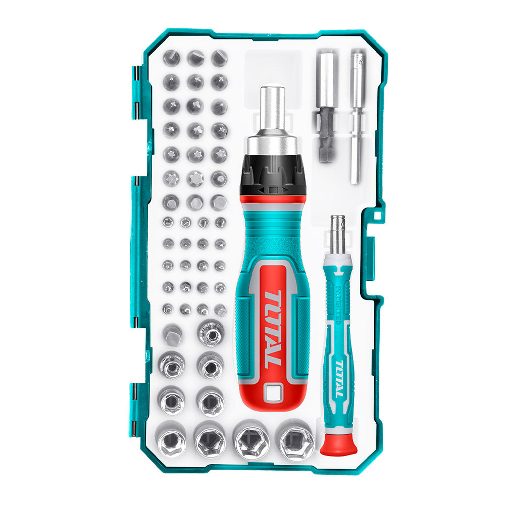 [TACSD30556] TACSD30556  Jgo x55pcs Desarmador rachet con punteras TOTAL