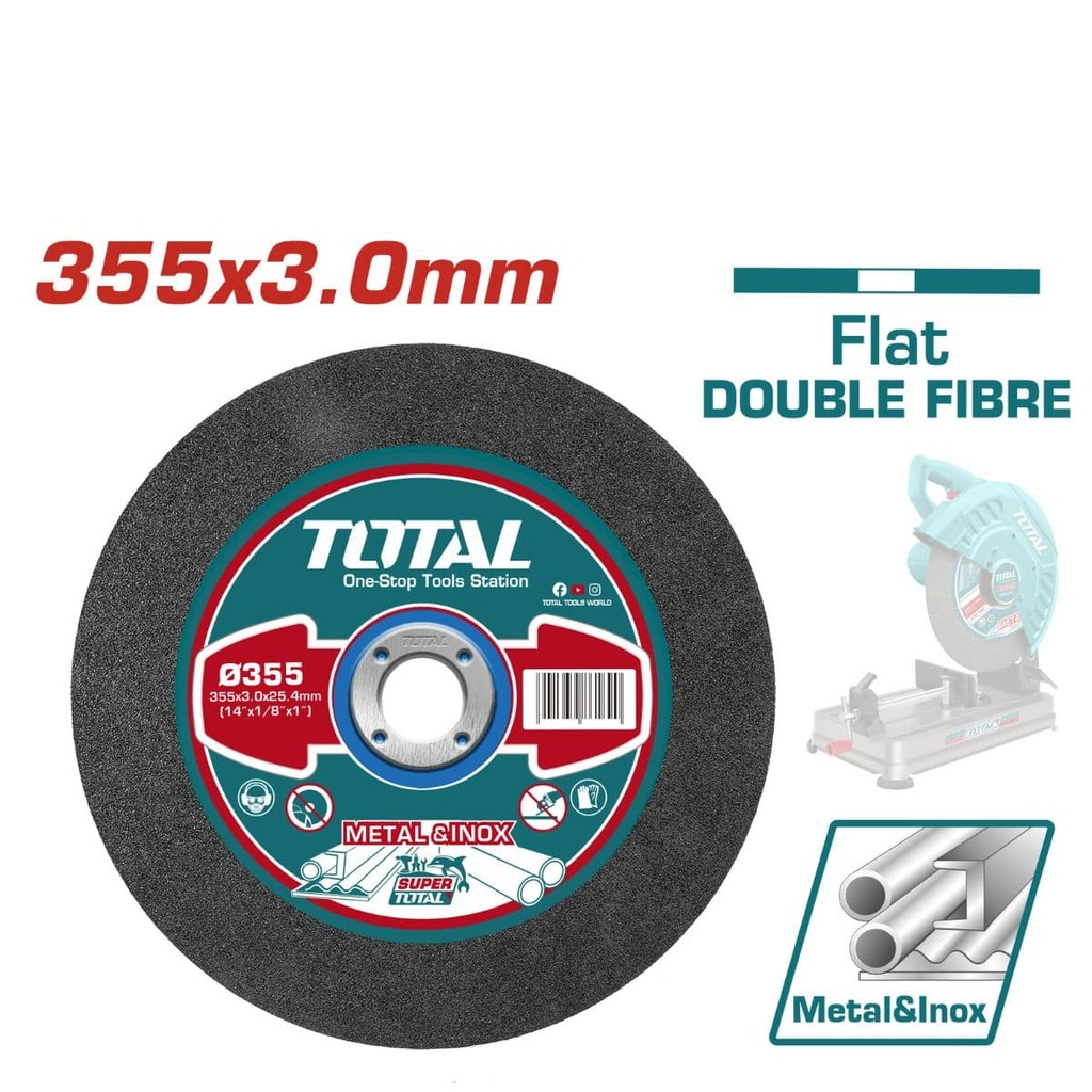 TAC2303558  Disco corte 14" x 3mm, metal DOBLE FIBRA TOTAL