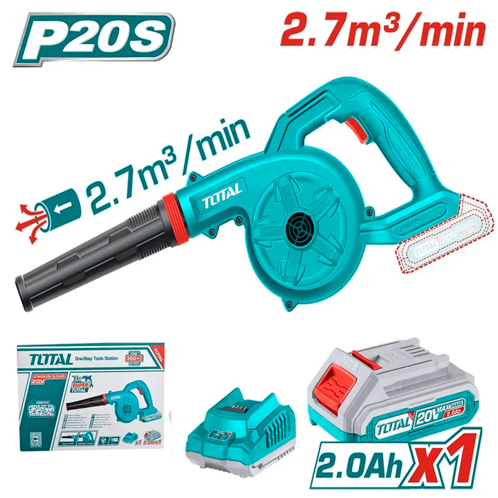 [TABLI200281] TABLI200281 Sopladora 20V, más 1 bateria y cargador TOTAL