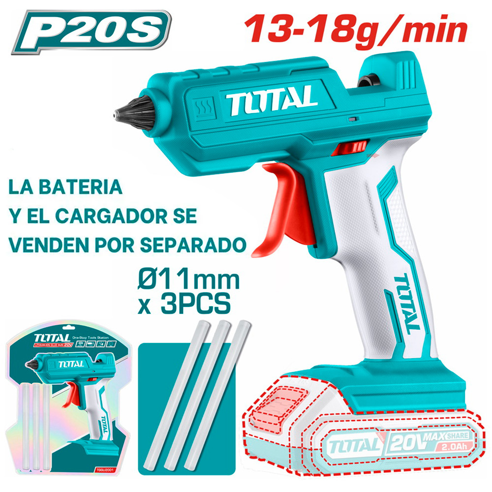[TGGLI2001] TGGLI2001 Pistola de silicona 20V sin batería ni cargador TOTAL