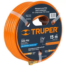 19015 Manguera para compresor, de PVC, 15m x 1/4", TRUPER