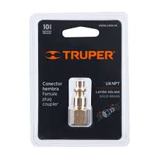 19082 Conector rápido de latón, hembra, cuerda 1/4" NPT, TRUPER