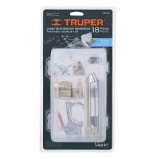 19079 Juego de 18 accesorios neumáticos, cuerda 1/4" NPT, TRUPER