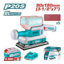 TFSLI20311 Lijadora rectangular 20V, con batería 4amp y cargador TOTAL