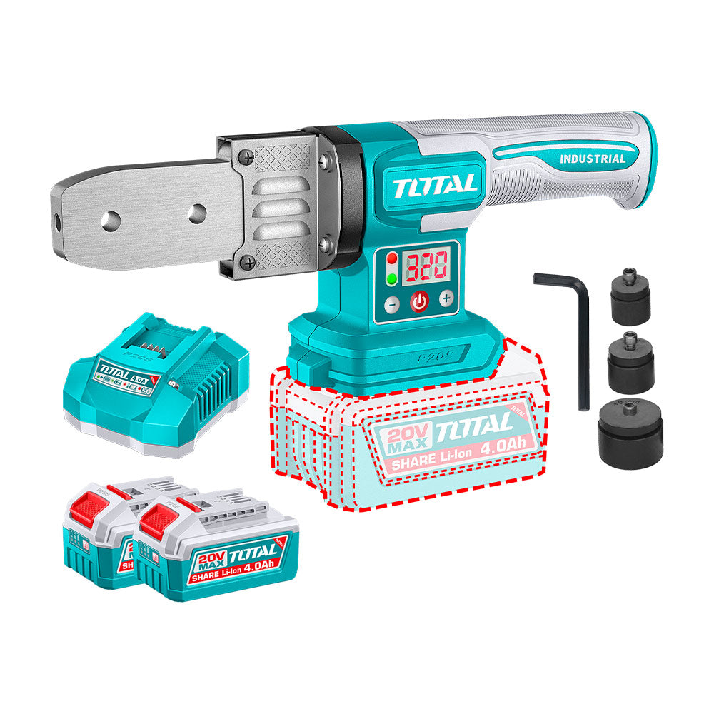 [TWTLI20182] TWTLI20182 Termofusión 20V, con 2 batería 4amp y cargador TOTAL