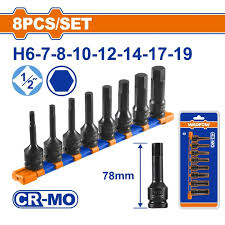 WMS4408 Jgo x8pcs Dado Torx de Impacto 1/2" WADFOW