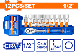 WST1412 Jgo x12pcs Dados 1/2" con punta Torx + Hex WADFOW