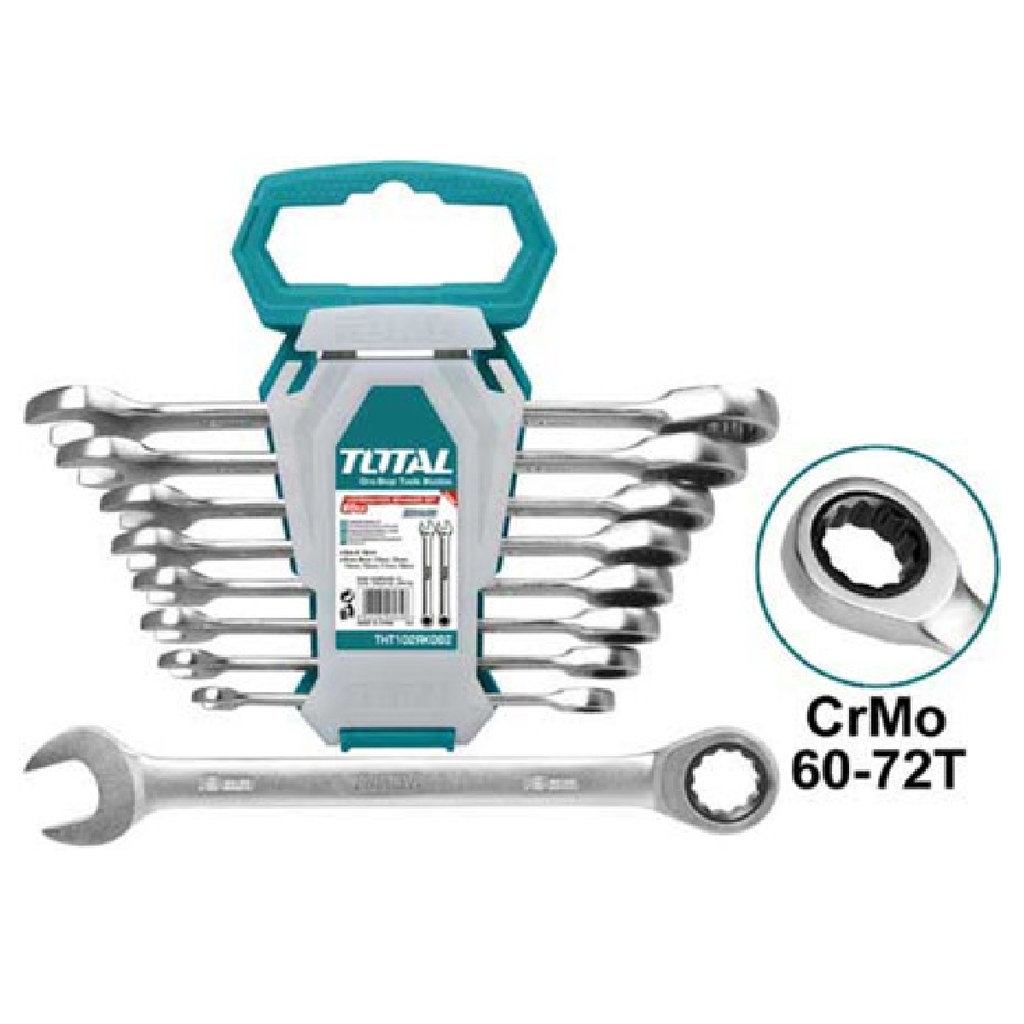 [THT102RK086] THT102RK086 8PCS LLAVE RATCHET SPANNER SET