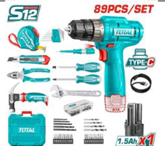 THKTHP10892 Set de Herramientas con Atornillador 12v con 89Pcs TOTAL