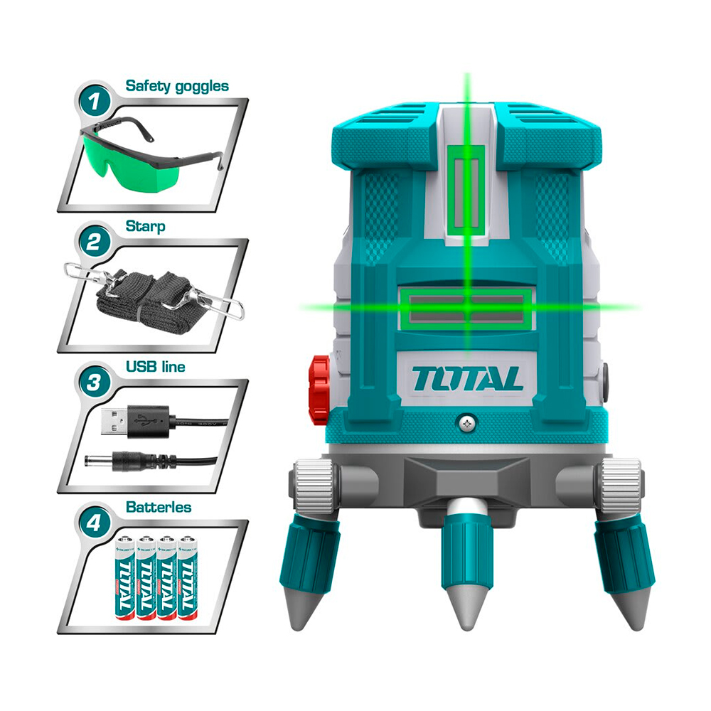 [TLL305205] TLL305205 Nivel láser Verde 5 lineas INDUSTRIAL TOTAL