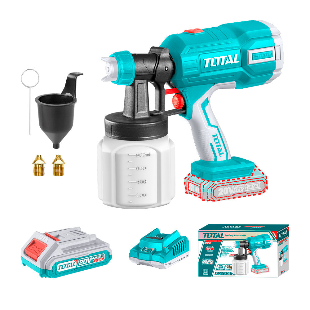 [TSGLI20406] Tsgli20406 pistola de pintar inalambrica con 1 Batería y Cargador TOTAL