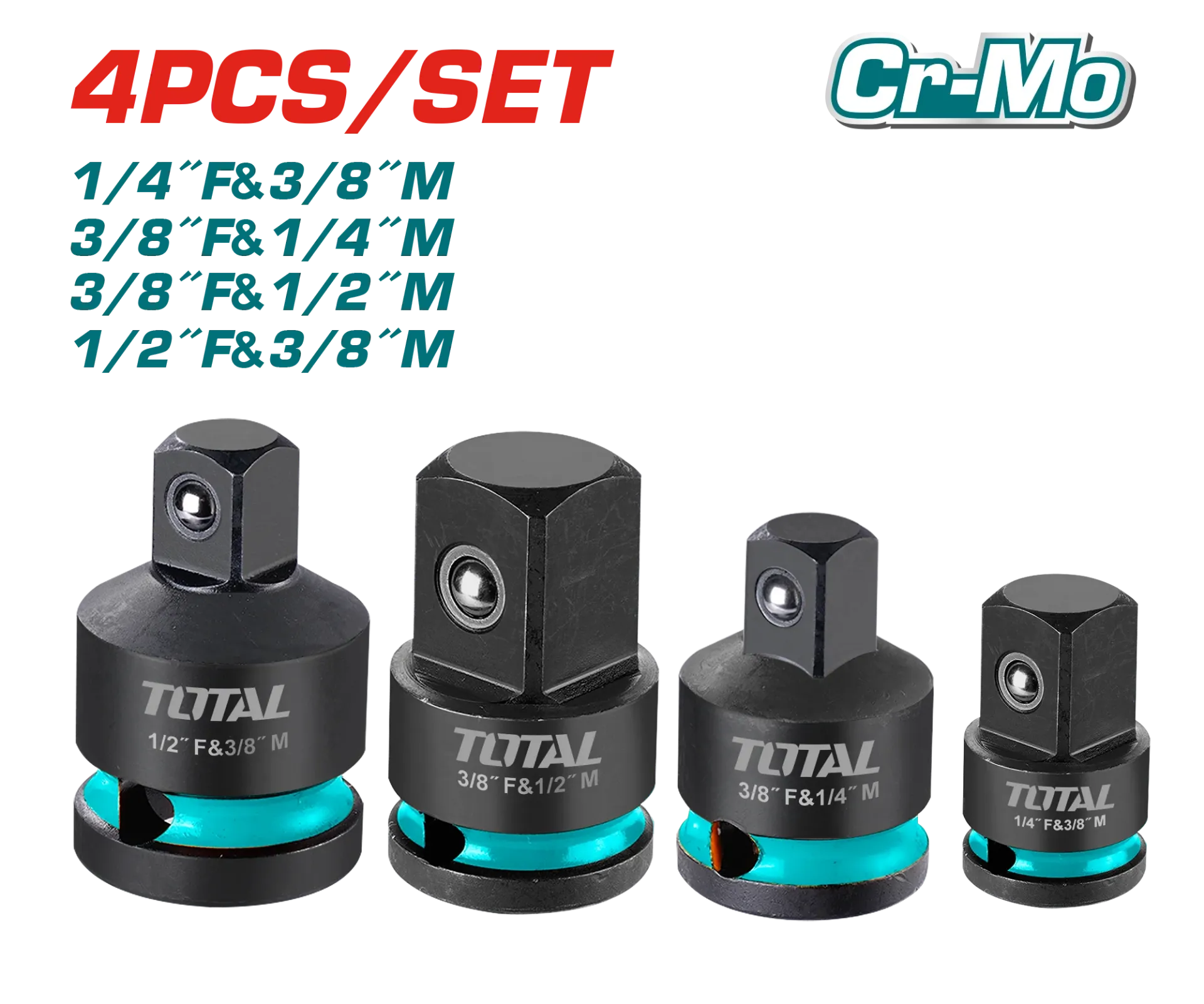 THISAD12438  Jgo X4PCS adaptadores de dados de impacto TOTAL