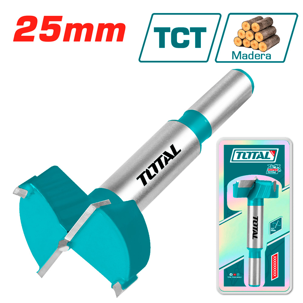 [TAC180251] TAC180251 Broca Forstner para madera 25mm  TOTAL, para bisagra TOTAL