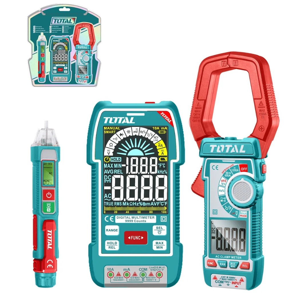TOS24069 Mega Combo x3pcs de Multitesters INDUSTRIALES TOTAL