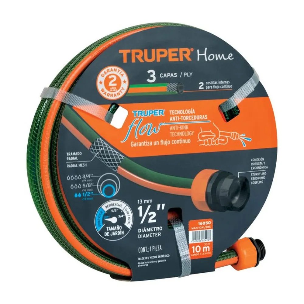 16050 MAN-10X1/2RE Manguera 1/2" 3 capas 10mts