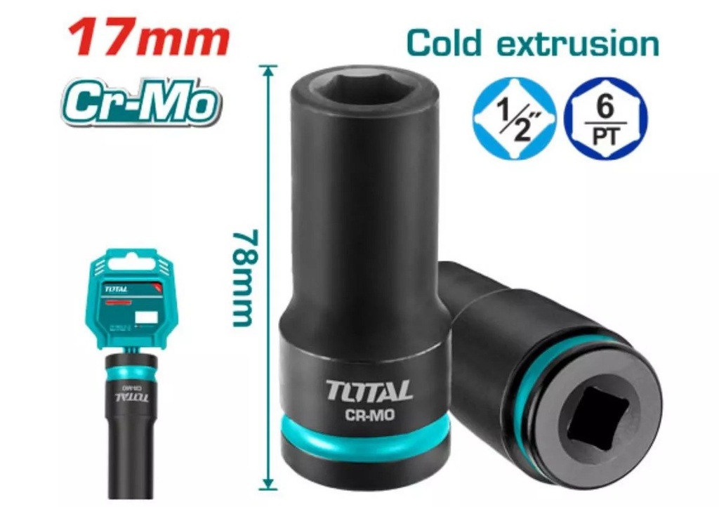 THDIS12172L Dado de impacto TUBULAR 17mm 1/2"