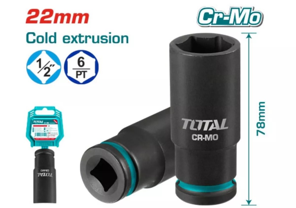THDIS12222L Dado de impacto TUBULAR 22mm 1/2"