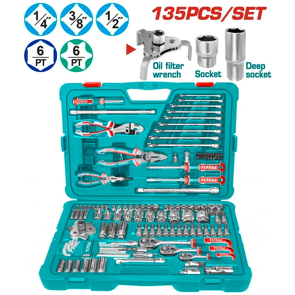 THKTHP21356 Set x 135pcs Herramientas Manuales