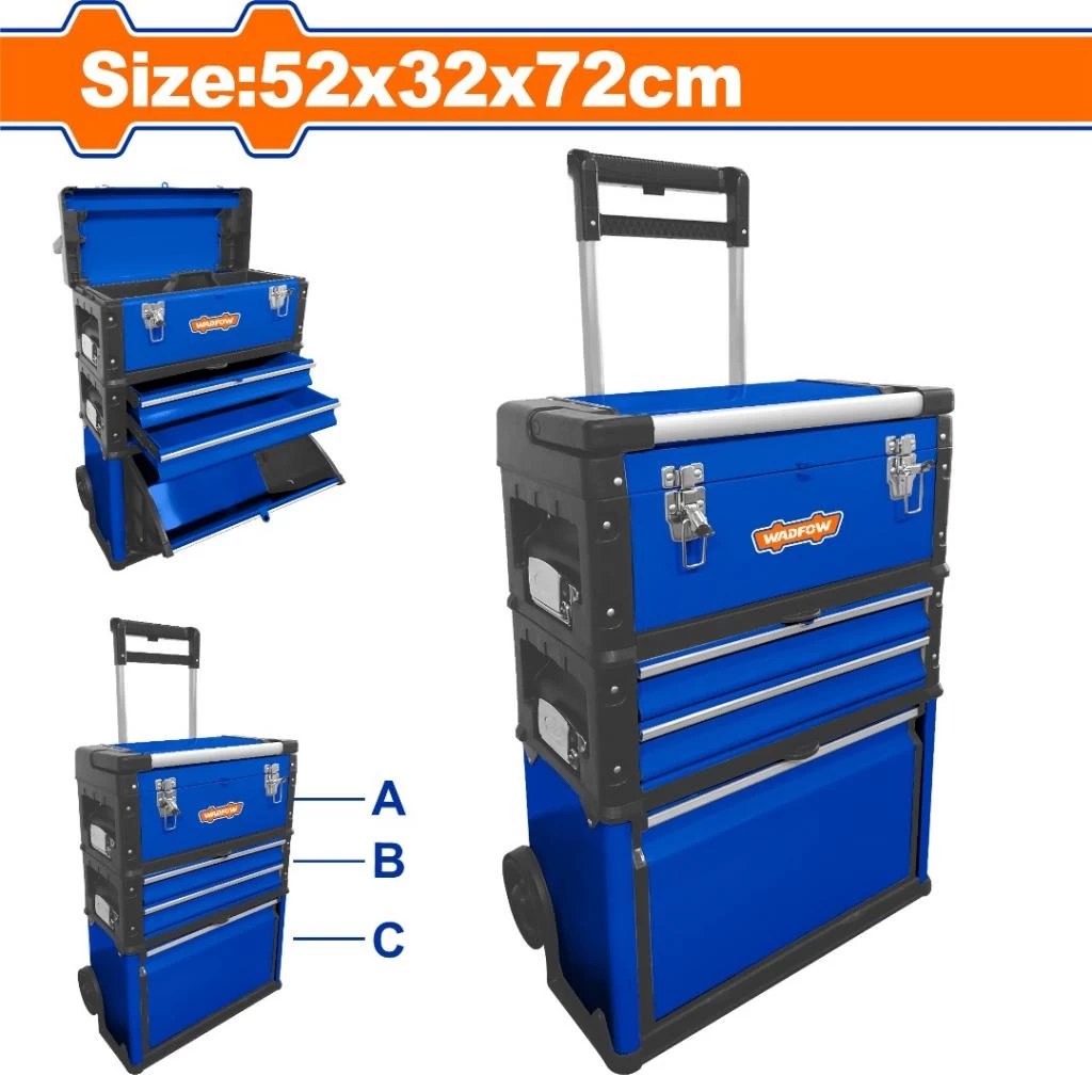 WTB6A72 CAJA DE HERRAMIENTAS CON RUEDAS 520X320X720MM WADFOW