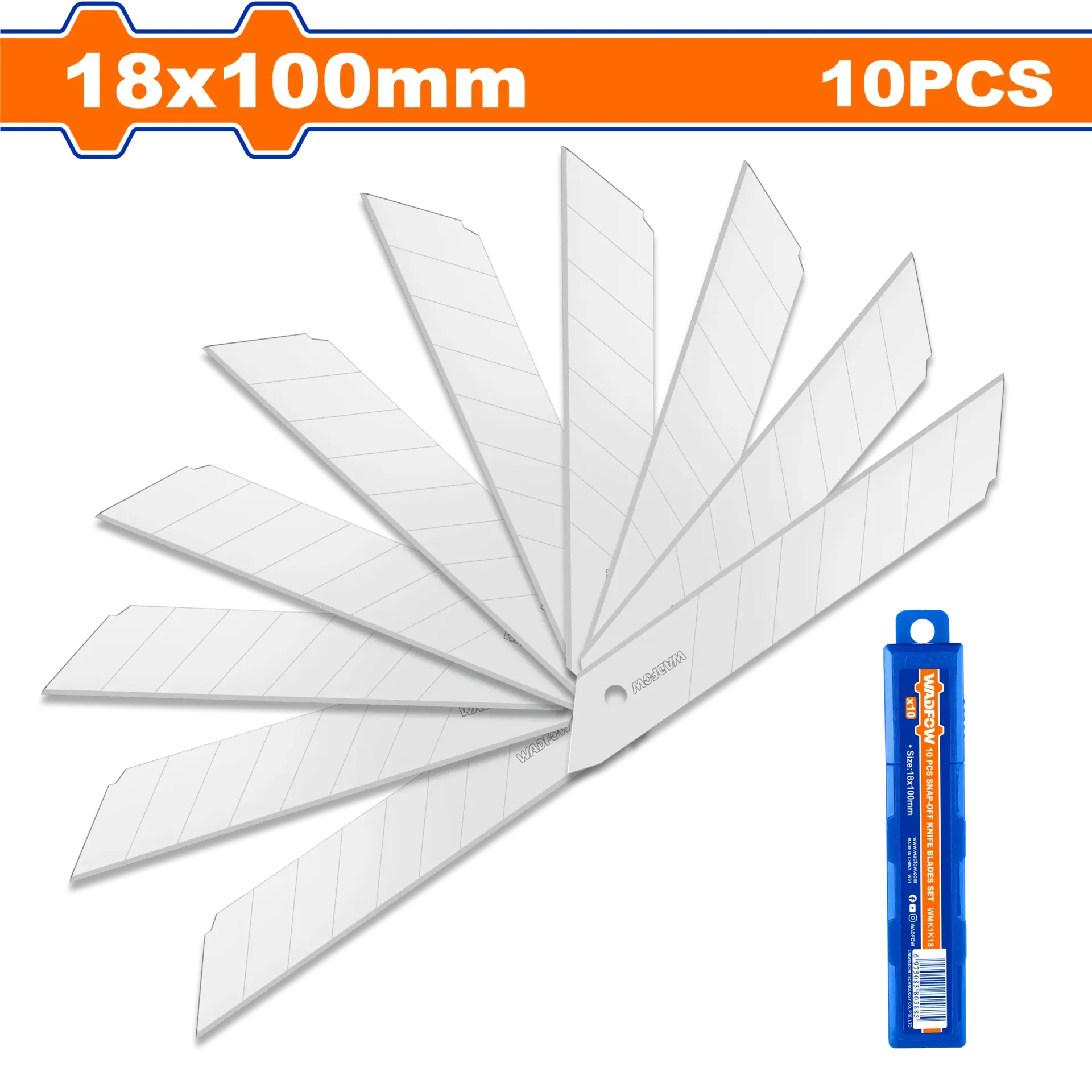 WMK1K18 HOJAS DE CUCHILLA 18MM 10 PCS WADFOW
