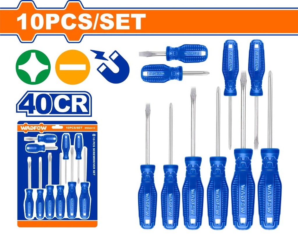 WSS2410 DESARMADORES 10 PCS WADFOW