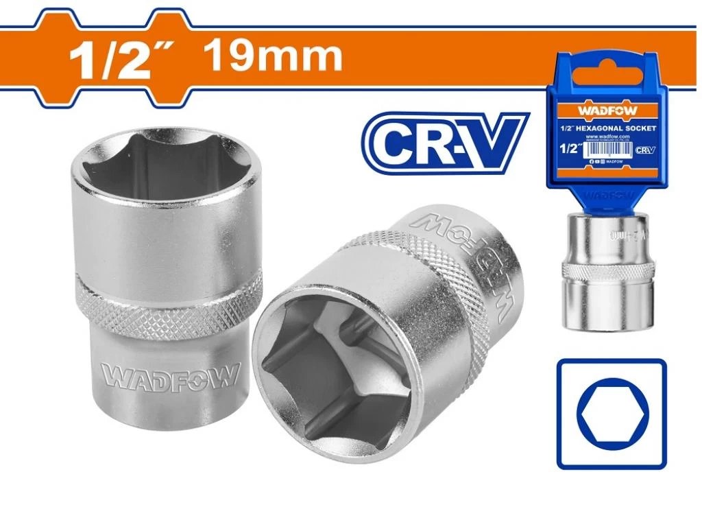WSC7219 DADO LARGO 6PT 19MM 1/2" WADFOW