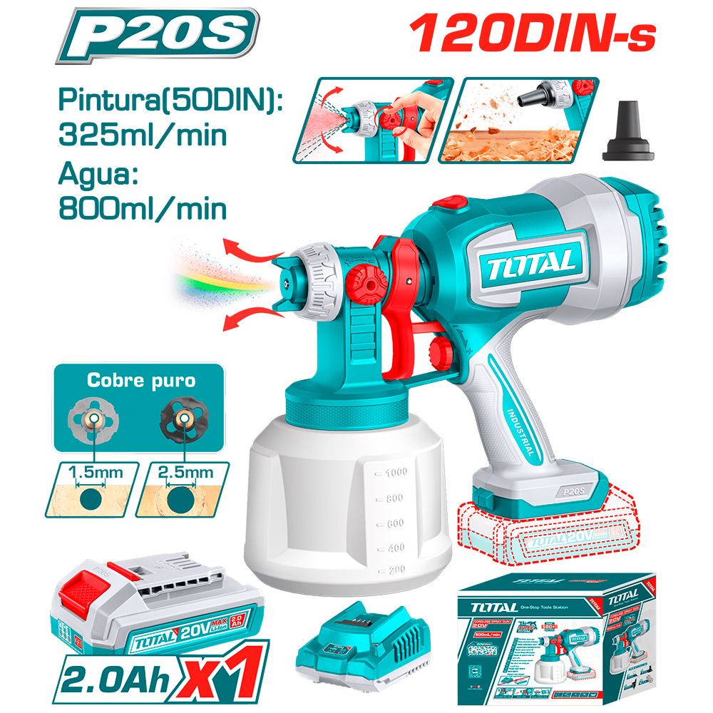 [TSGLI20042] TSGLI20042 Compresora Portátil 20V, con 1 batería y cargador