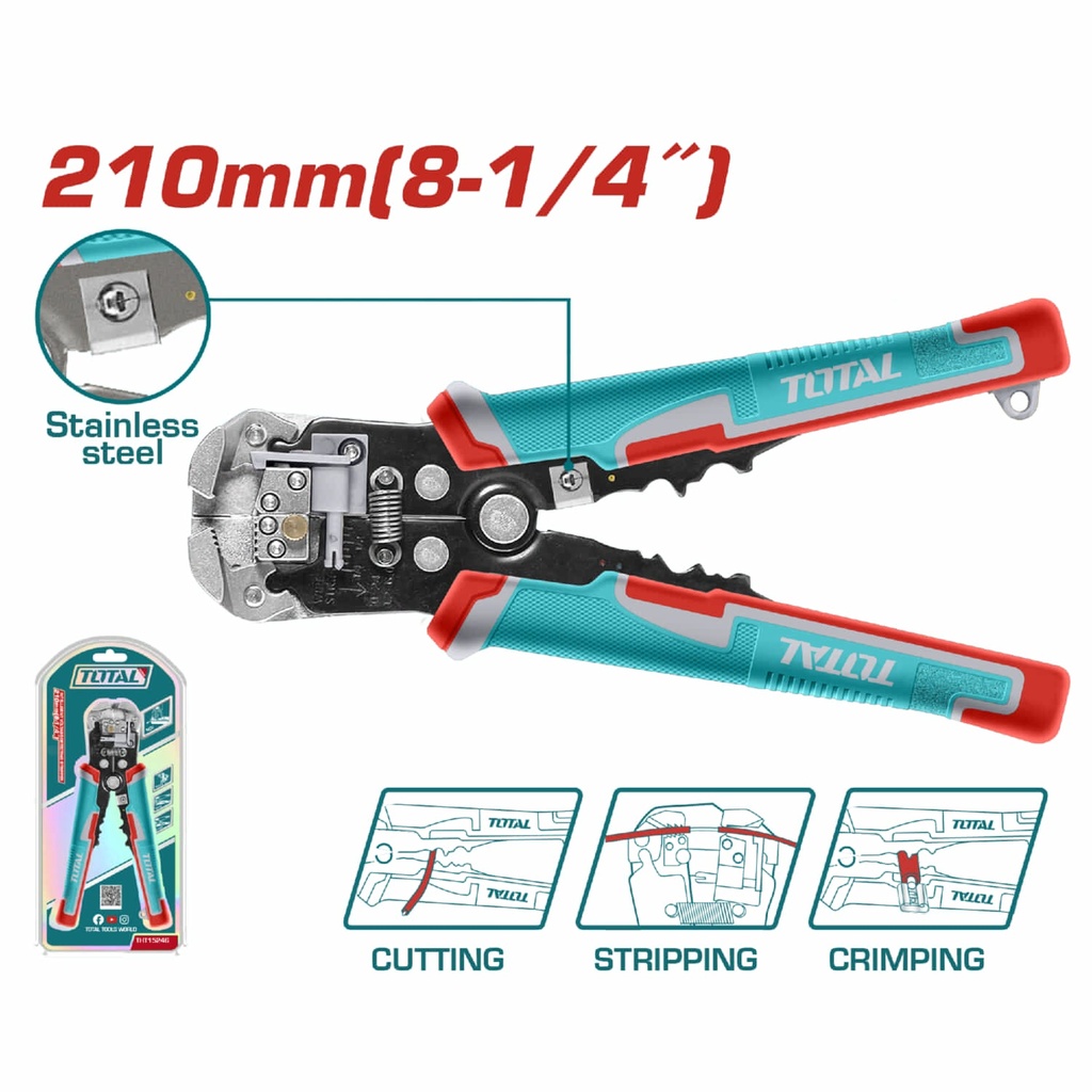 [THT15246] THT15246 Alicate automatico pelacable 3 en 1 TOTAL