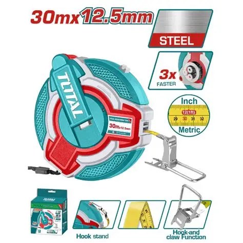 TMT08306 Cinta métrica  metálica 30mx12. 5mm