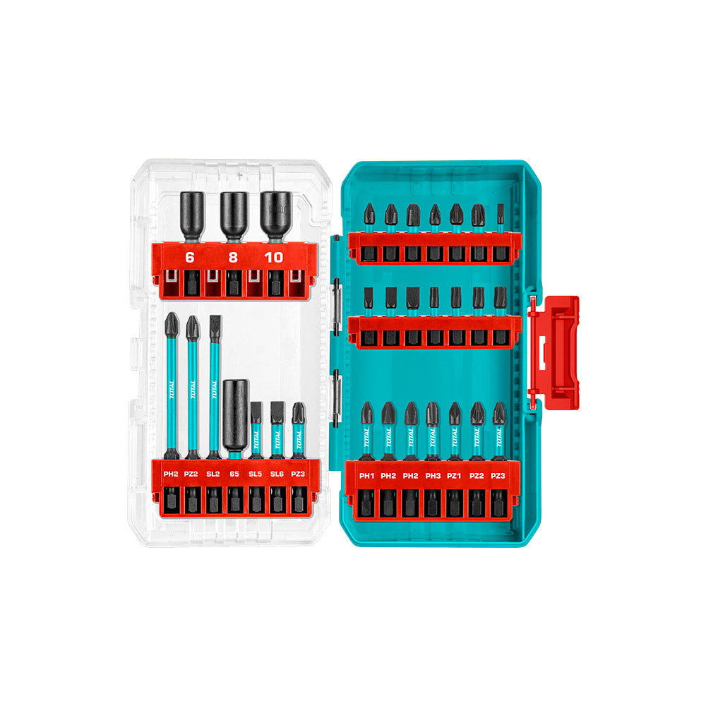 [TACSDL11306] TACSDL11306 Jgo x31pcs Punteras y dados para Atornillador de impacto TOTAL