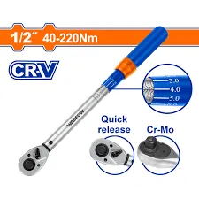 WWQ7D21 Llave dinamométrica preestablecida 1/2" 40-220nm WADFOW
